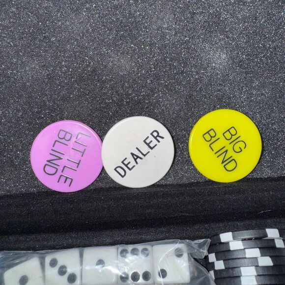 Poker Chip Set Casino Aluminum Case Card Deck Texas Holdem Blackjack Dice Button - Picture 6 of 9